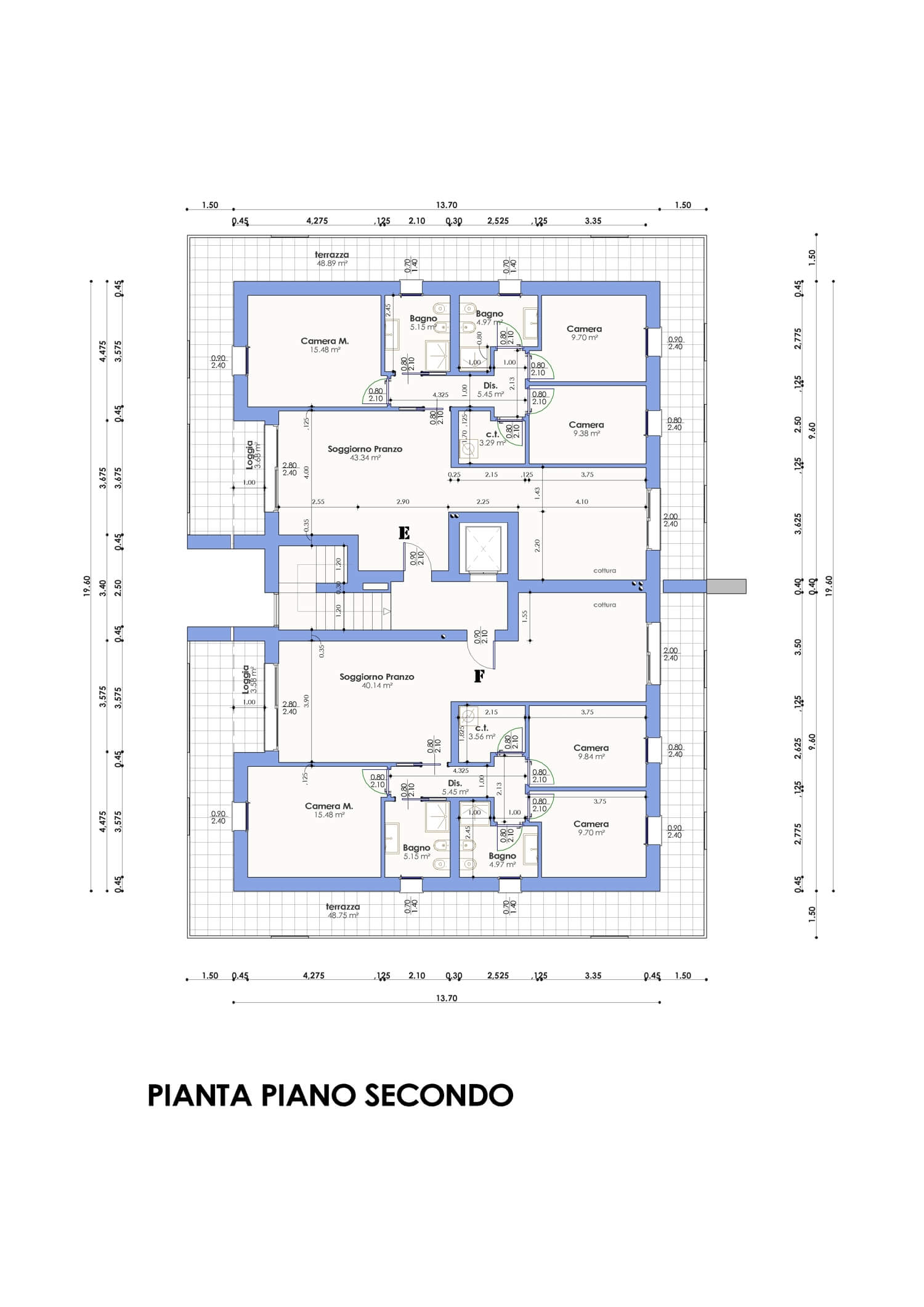 Costruzioni Pestrin Appartamenti Preganziol via Manzoni Pianta piano secondo 1500x2122